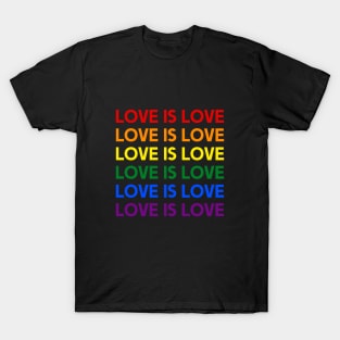 Love is Love - Rainbow Text T-Shirt